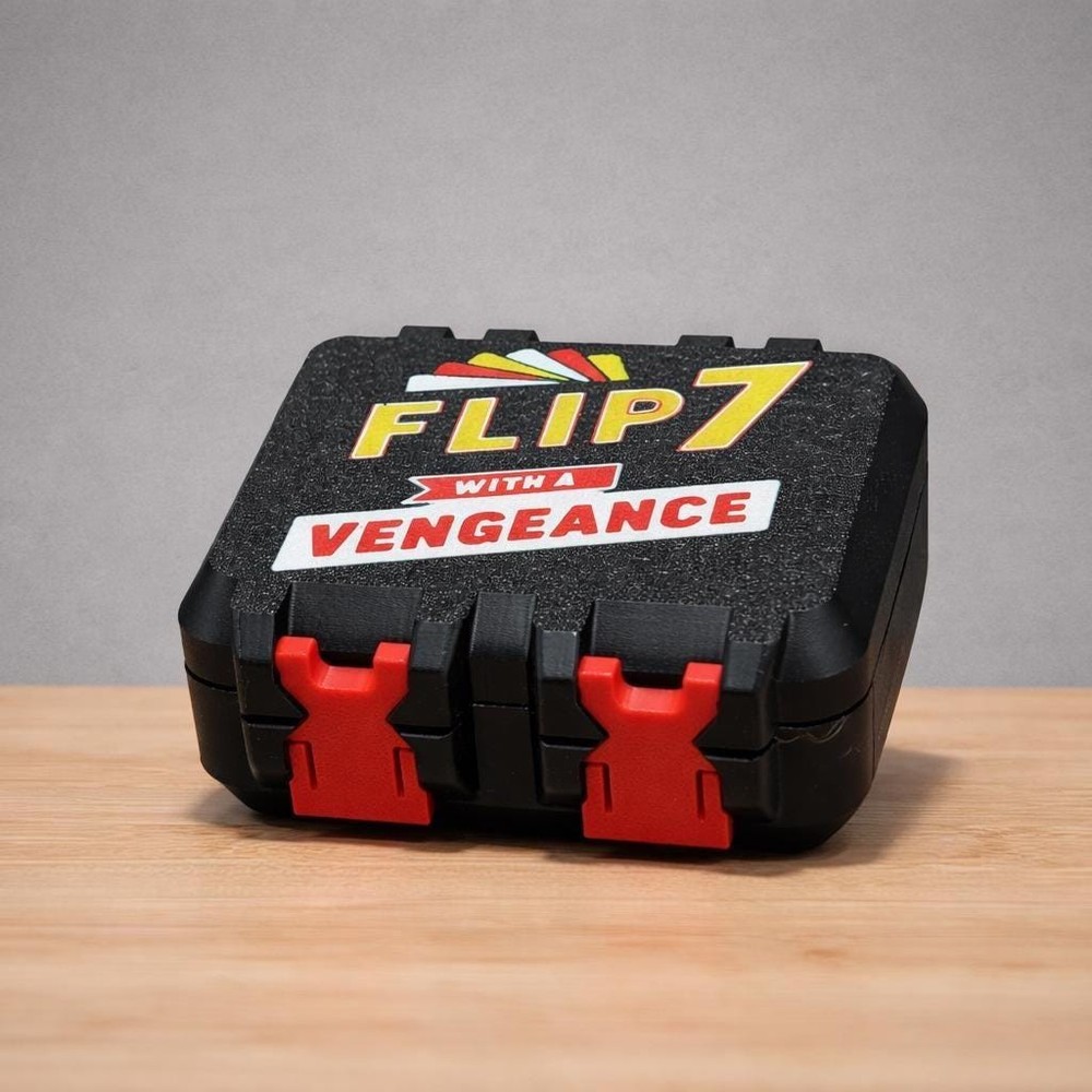 Flip 7 With a Vengeance Card Game Case, 3D Printed Holder, Tabletop Accessory