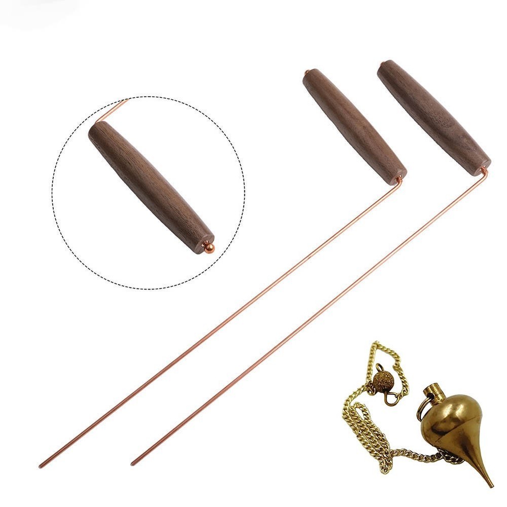 Multi purpose Dowsing Tool Set Natural Wood and Pure Copper Construction