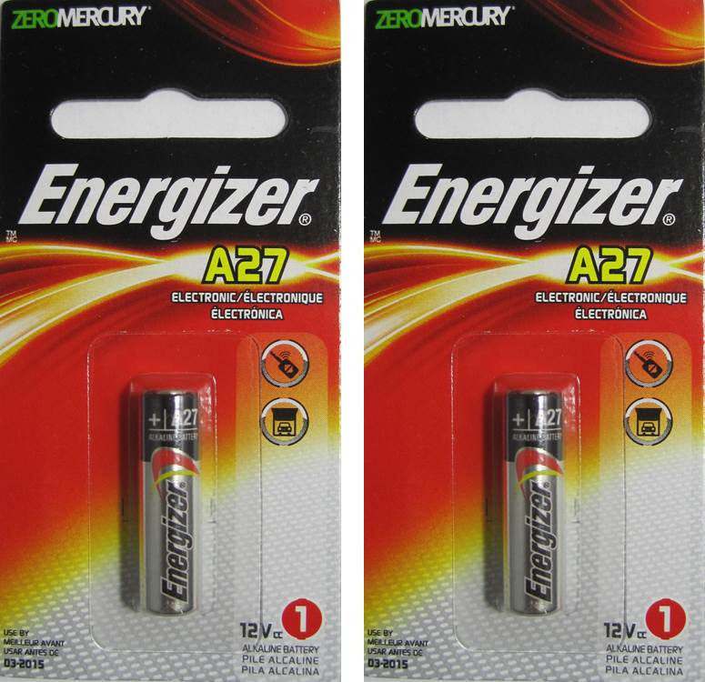 2 Energizer A27 12V Alkaline Batteries