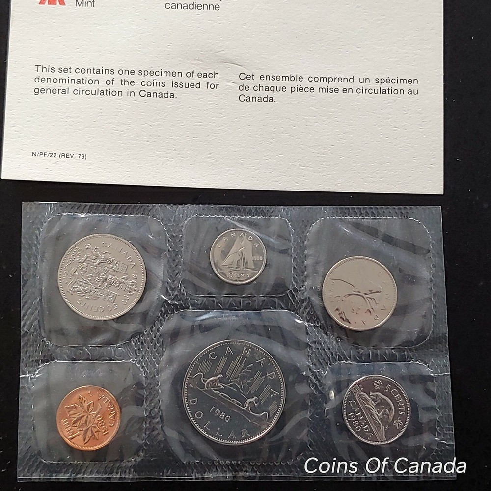 1980 Canada Prooflike 6 Coin Original Set Multiple Sets Available #coinsofcanada