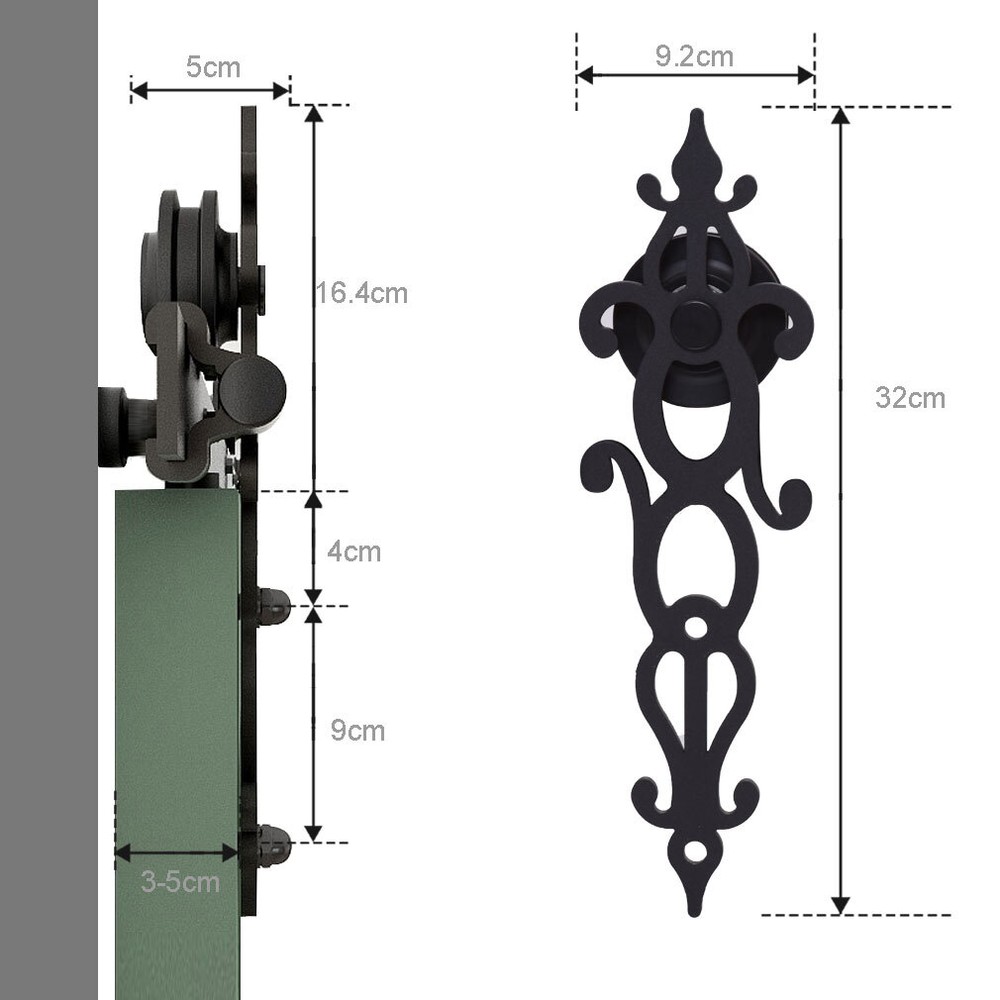 Sliding Barn Door Hardware Roller （NoTrack) Only 1 Pair Roller