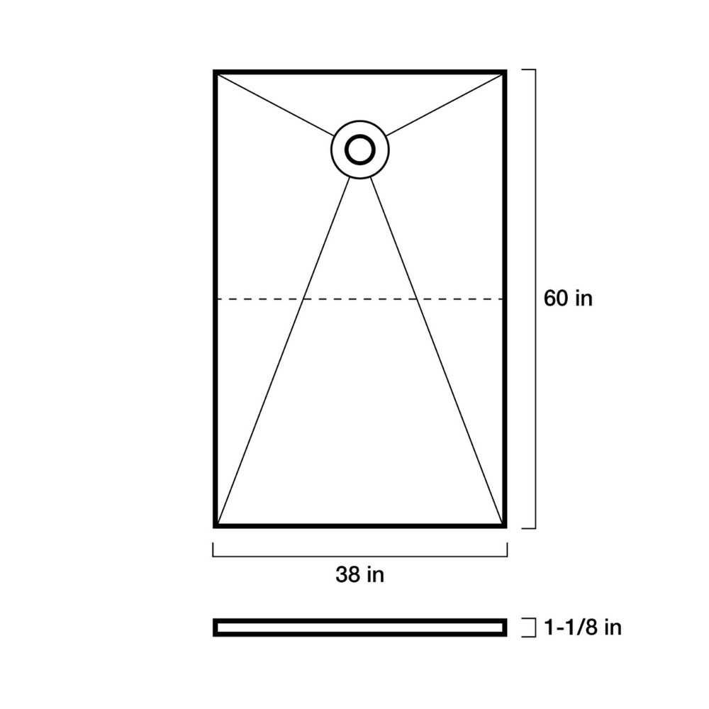 Schluter Kerdi Shower Kits 38" x 60", Offset, ABS Flange