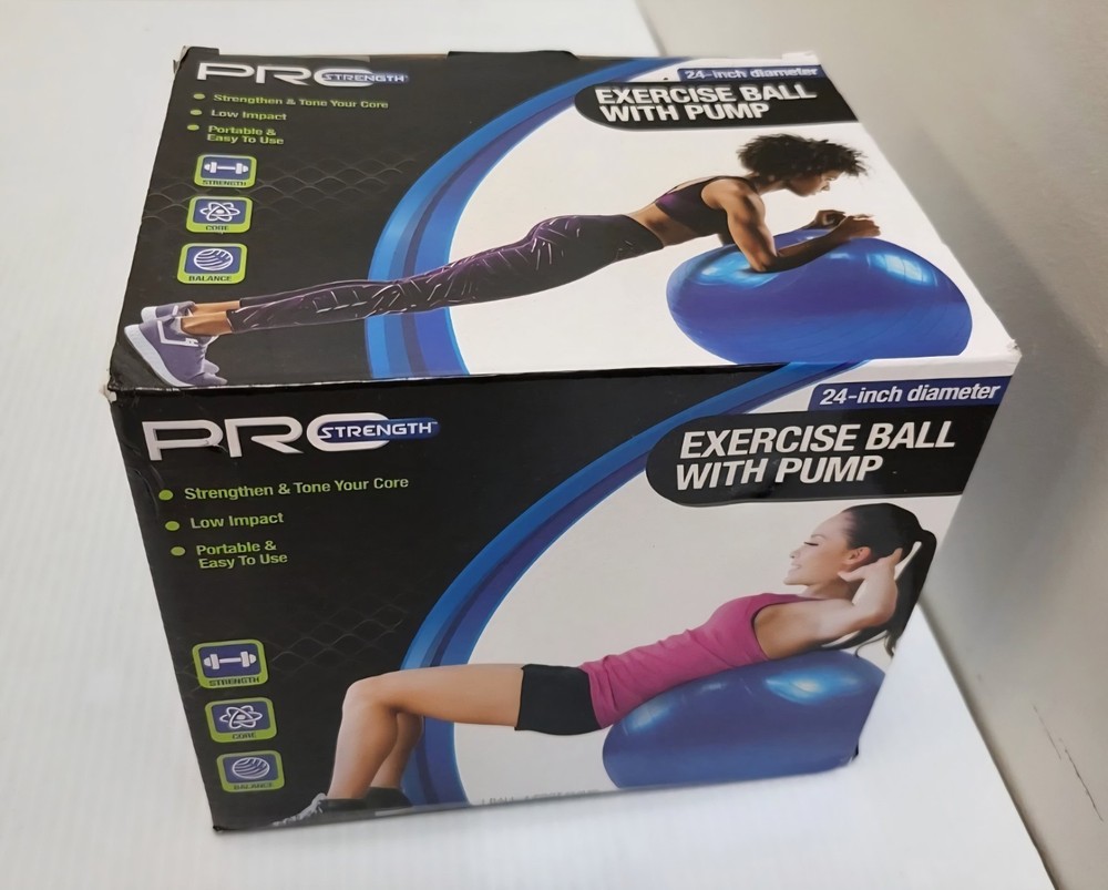 Pro Strength Exercise Ball With Pump 24 Inch Diameter New