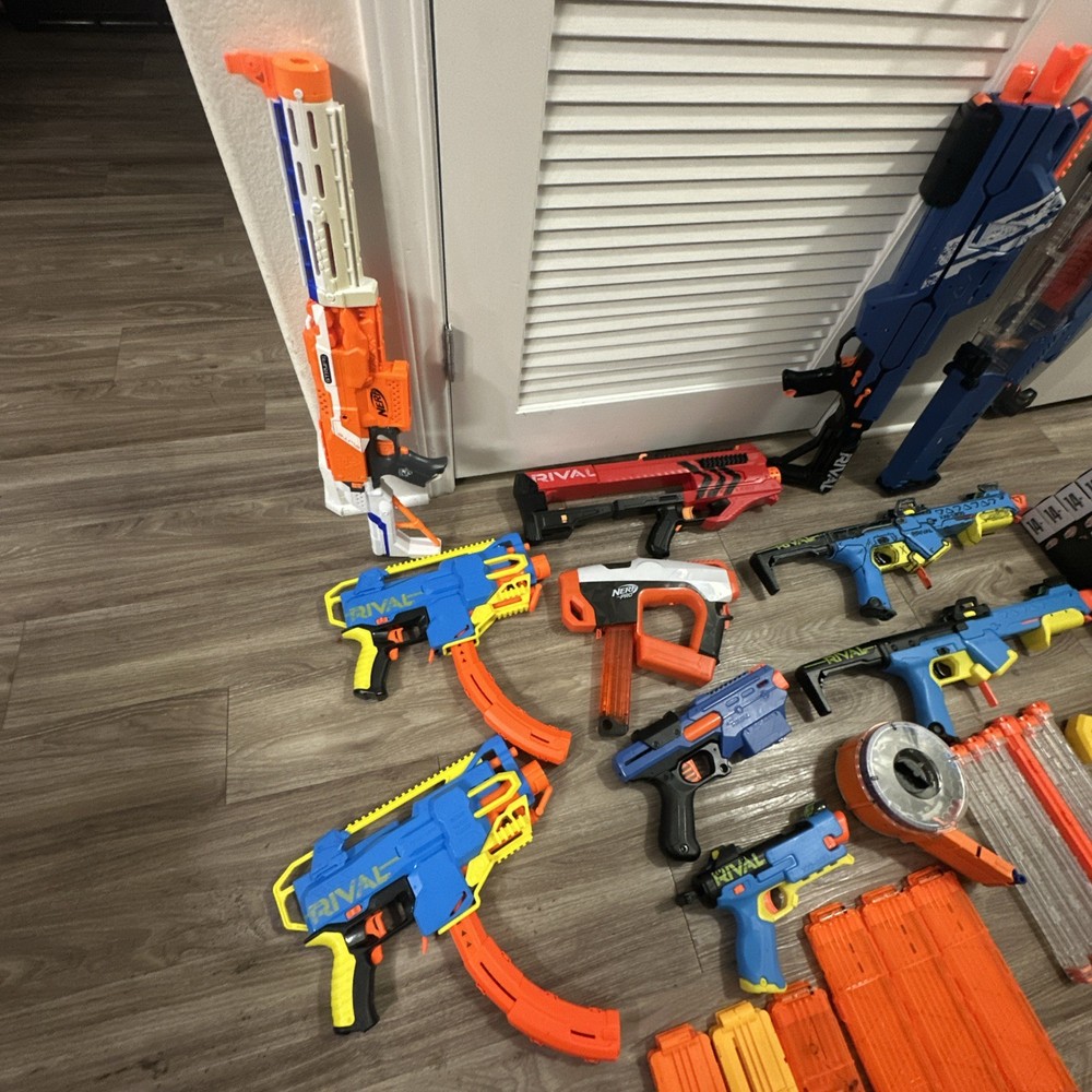 🔥 HUGE NERF RIVAL & ELITE LOT – PRO SENDER, NEMESIS, MAGS, AMMO & MORE 🔥