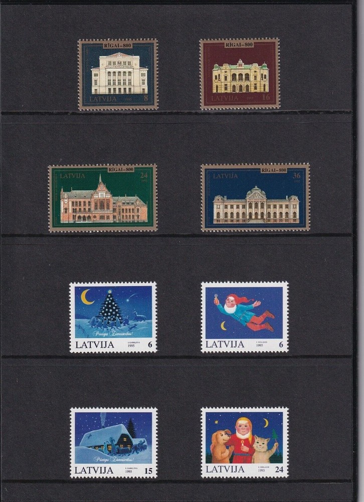 Latvia 1995 COMPLETE YEAR 23 values+2 S/S Post Office folder Cat=€31
