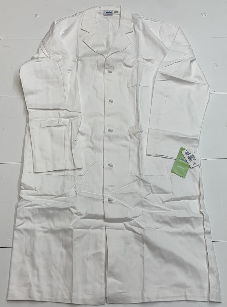 Landau  White Scrub Coat Size 48L