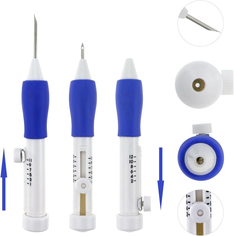 Magic Embroidery Pen Set Punch Needle Tool Kit with Threaders for DIY Sewing