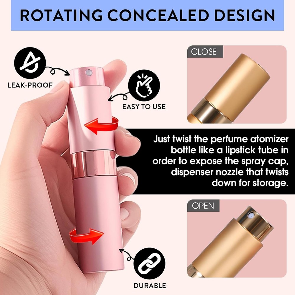 Travel Perfume Bottle Refillable - Cologne Spray Atomizer Mini - Small 6 PACK