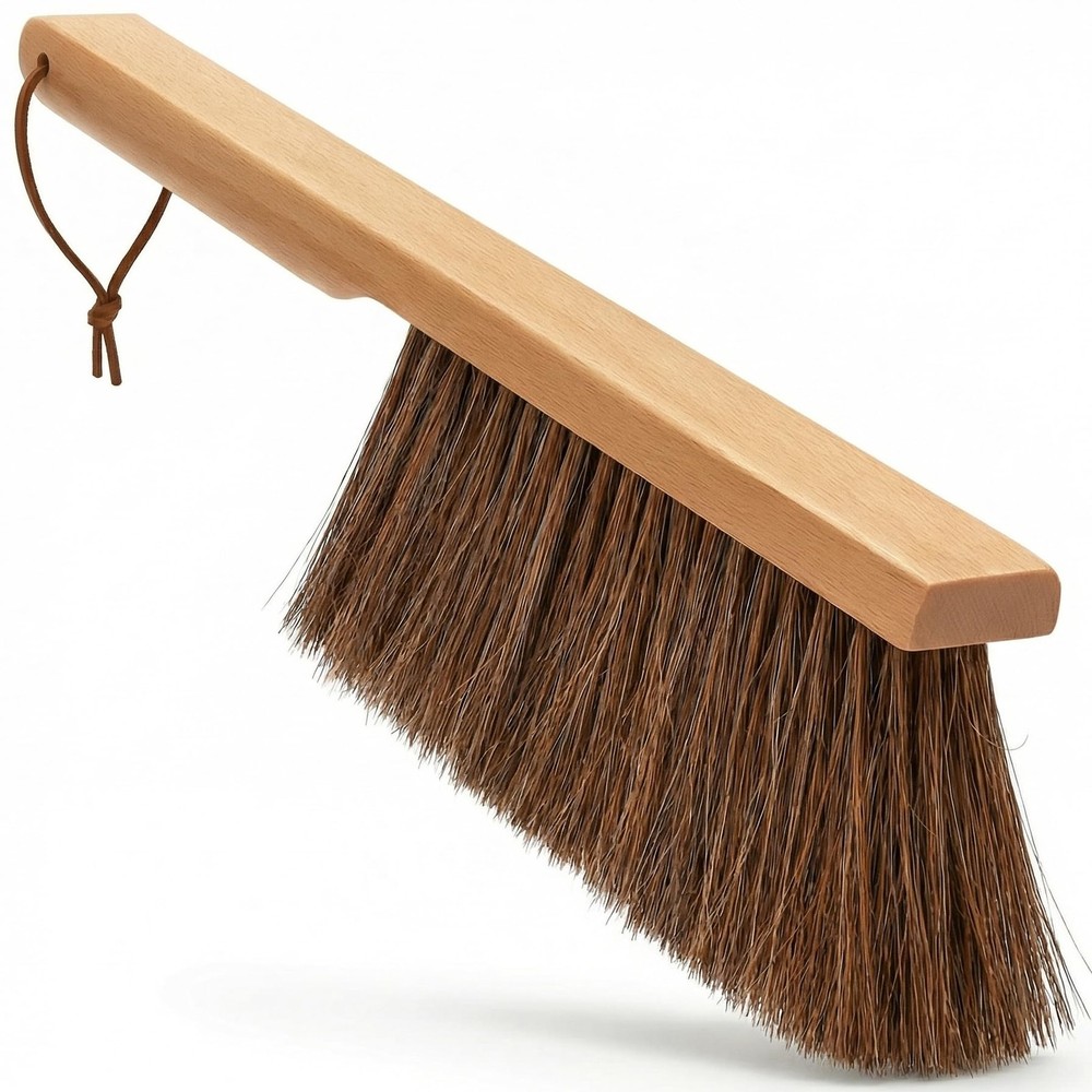 Takavu Multi-Purpose Counter Brush with Solid Wood Handle, Large, Brown
