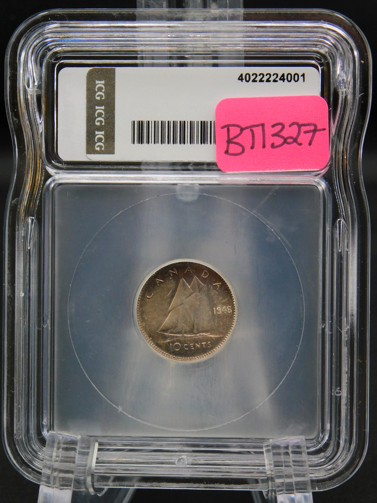 1946 Canada 10 Cent ICG MS64 (BT1327)