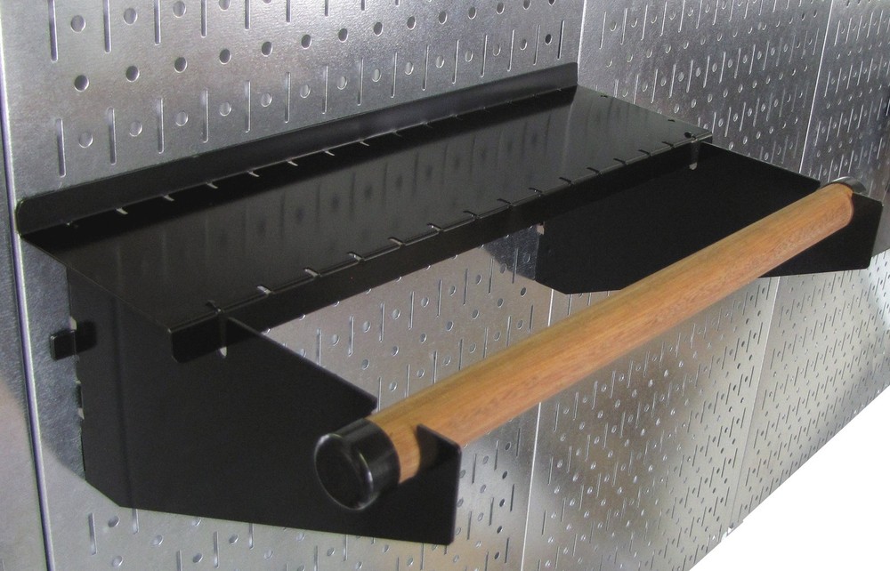 Pro-Grade Metal Pegboard Organizer Galvanized Tool Board Panels with Black Ac...