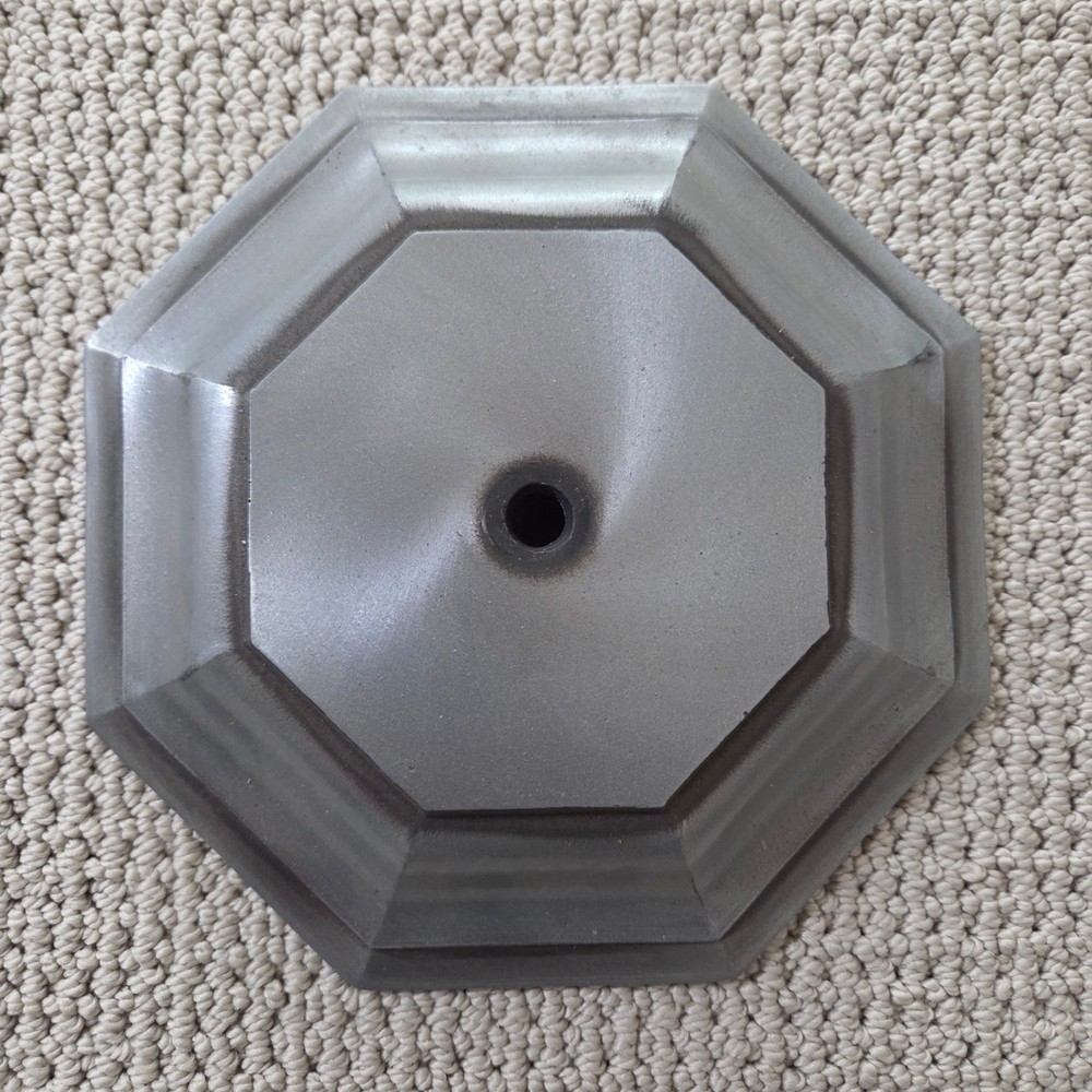 Octagon Shaped Lamp Base w Satin Nickel Finish- Replacement Part