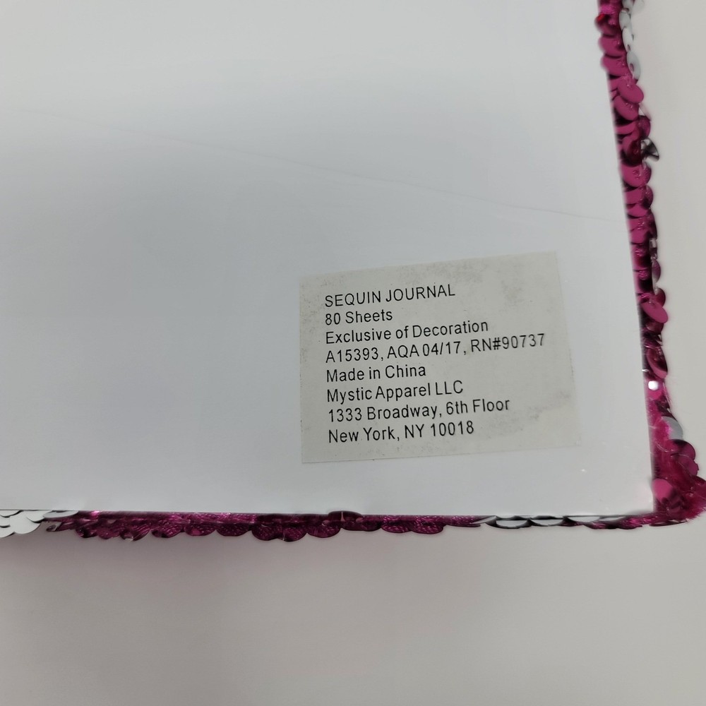 Flip Sequin Color Change Journal Diary Pink Silver Lined Notebook 80 Sheets