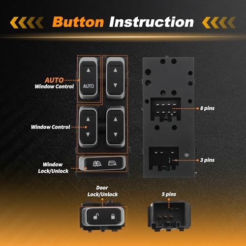 Front Left Driver Side Power Window Switch for Lincoln Town Car 2003-2008