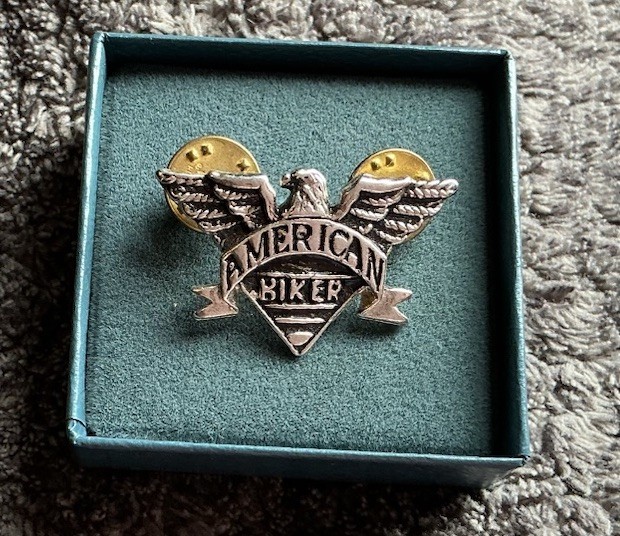 Vintage American Biker Eagle Lapel Pin Pinback