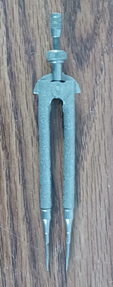 Vintage Embossed Metal Bow Compass Divider • Drafting Tool