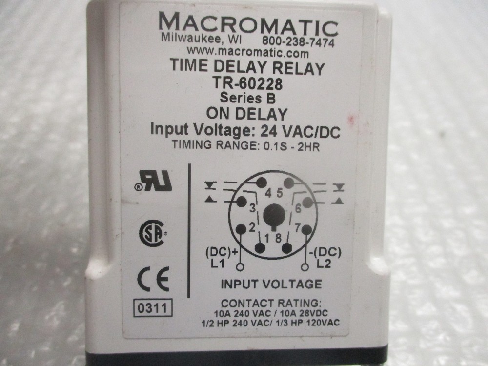 MACROMATIC TR-60228 SER.B TIME DELAY RELAY 24V NSNP
