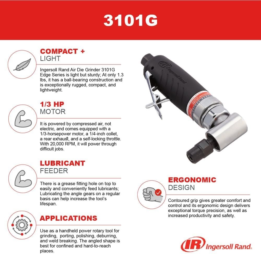 Compact 1/4-Inch Die Grinder with Rear Exhaust