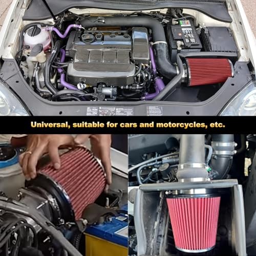 Universal Clamp-on Cone Air Filter Compatible wiht Three Different Size 3"