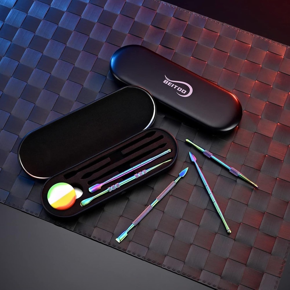 6-Piece Wax Carving Tool Set - Double-Sided Tools & Silicone Storage Jar