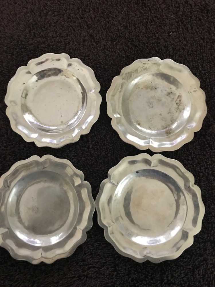 4 silver plates 3 1/4 inch