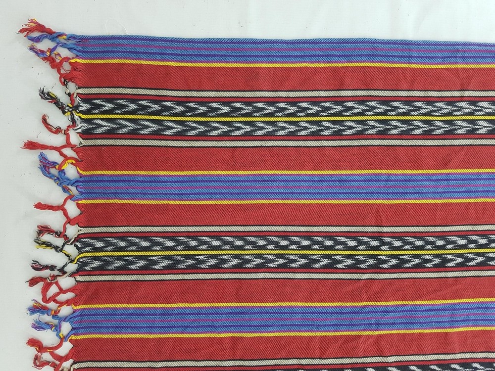 Vintage Handwoven Geometric Pattern Table Runner 162x24 inches