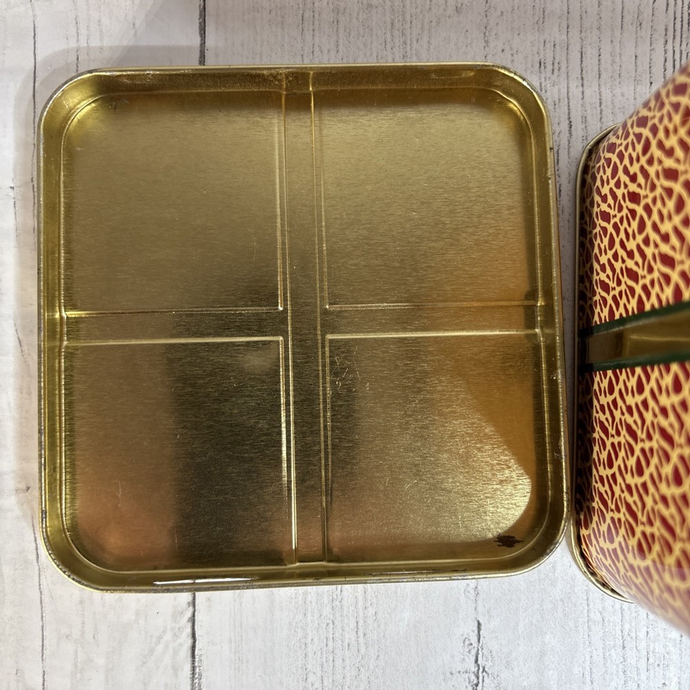 10.5”x4”x4” Empty Christmas tin Fair Condition