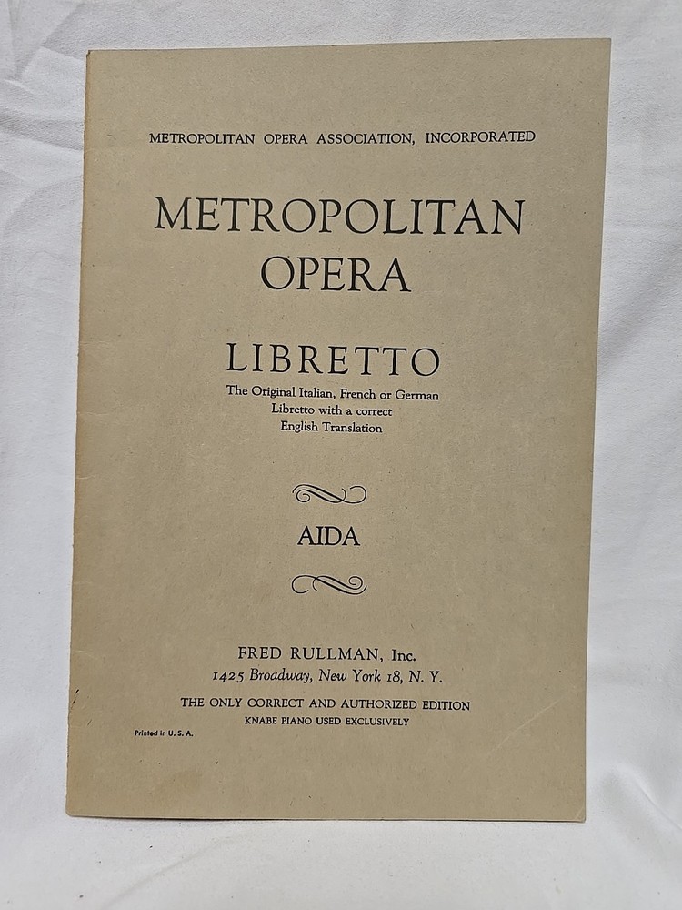 AIDA - METROPOLITAN OPERA - Libretto GIUSEPPE VERDI -
