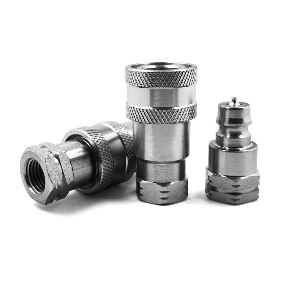 2 sets 1/4" NPT Thread ISO 7241-A Hydraulic Quick Connect Coupling Coupler