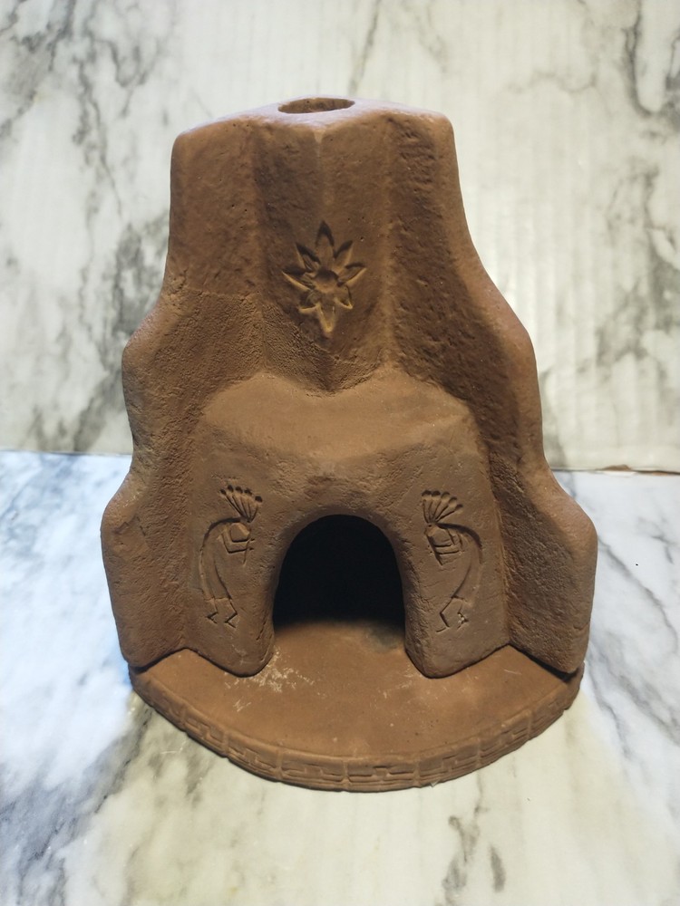Artisan Clay Incense Burner Kokopelli Design