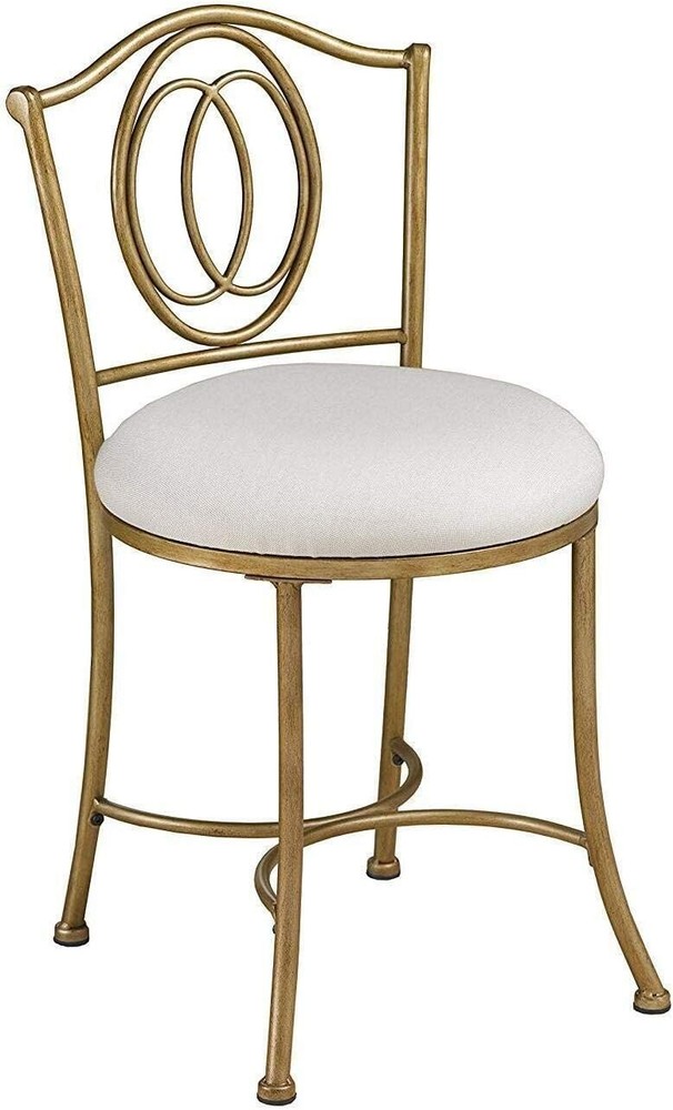 Emerson Metal Vanity Stool Silver 51053A