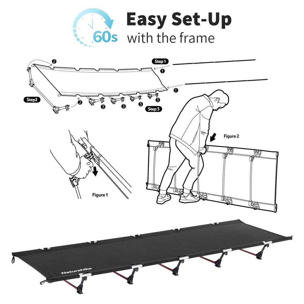 GreenWild Camping Cot, Ultralight Folding Backpacking Cot, 60-Second Easy Set...