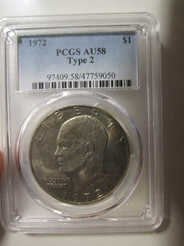 1972 PCGS AU58 EISENHOWER IKE DOLLAR TYPE 2