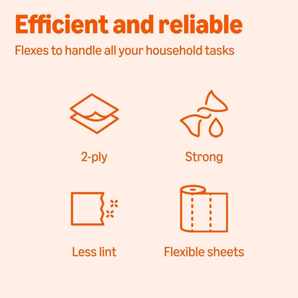 2-Ply Flex-Sheets Paper Towels, 12 Basics Rolls = 40 Regular Rolls, Everyday ...