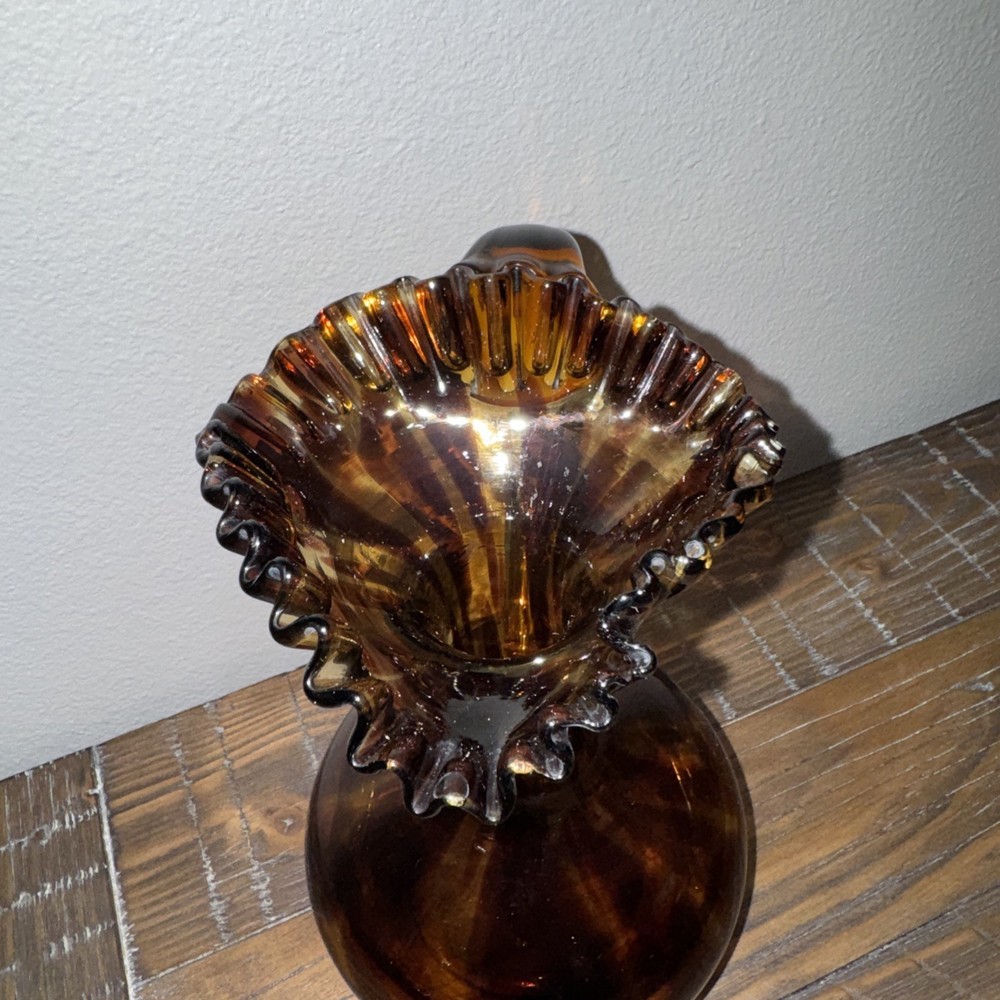 Tortoise Shell Glass Pitcher - 9" Tall - A33184