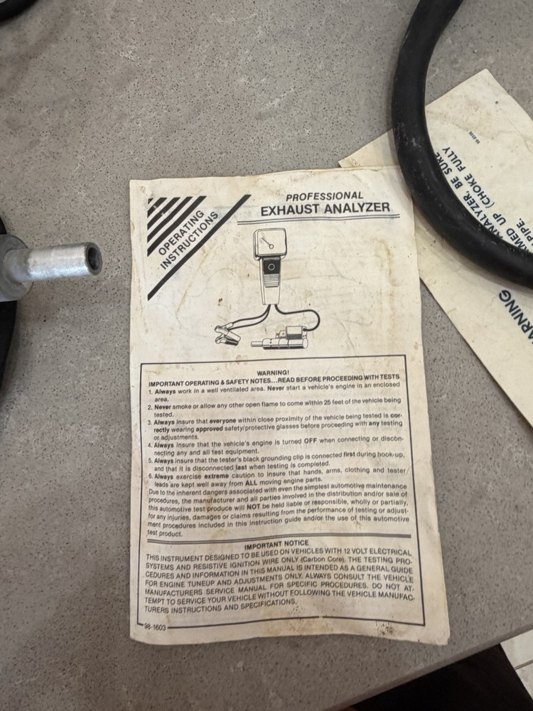 Kal Equip R-89 Portable Exhaust Analyzer - Read Description