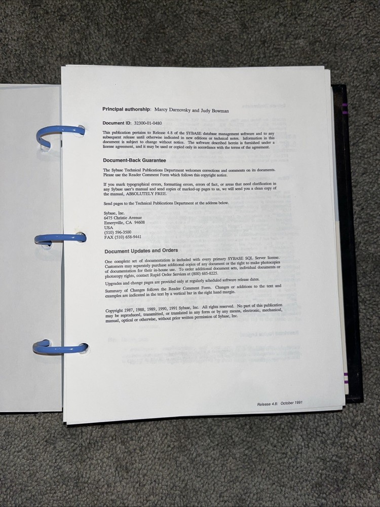 Sybase Transact-SQL User’s Guide, Vintage 1992. Before merging into SAP.