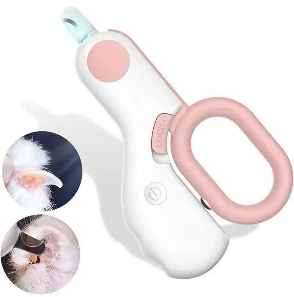 LED Light Nail Clipper Pink - A0194