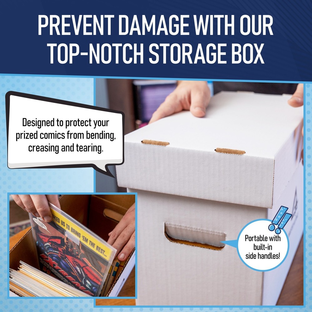 Short Comic Box for 150-175 Comics | Durable Corrugated Cardboard Storage Boxes
