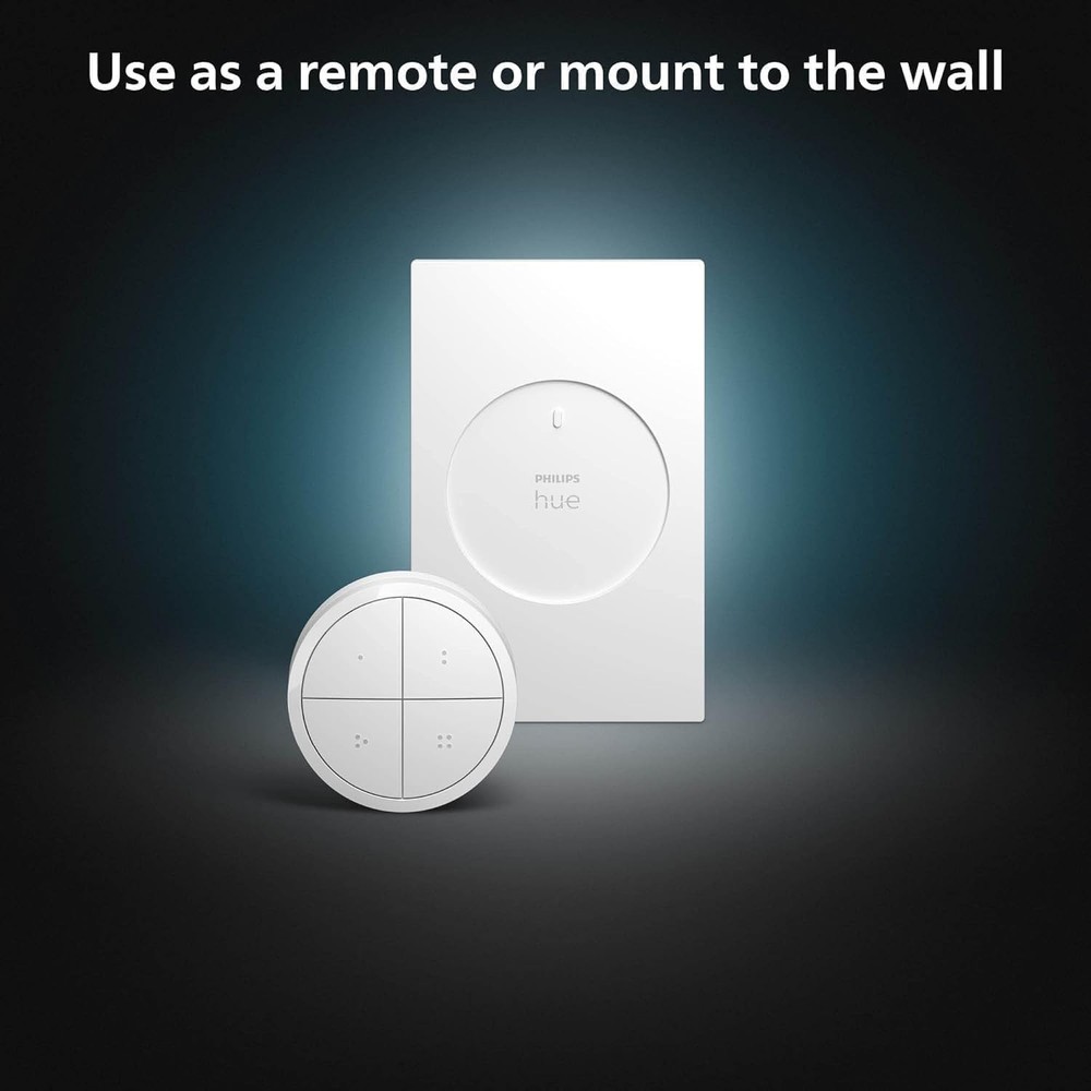 Wall Tap Dial Light Switch, Portable, White - 1 Pack - Requires Hue Lights an...