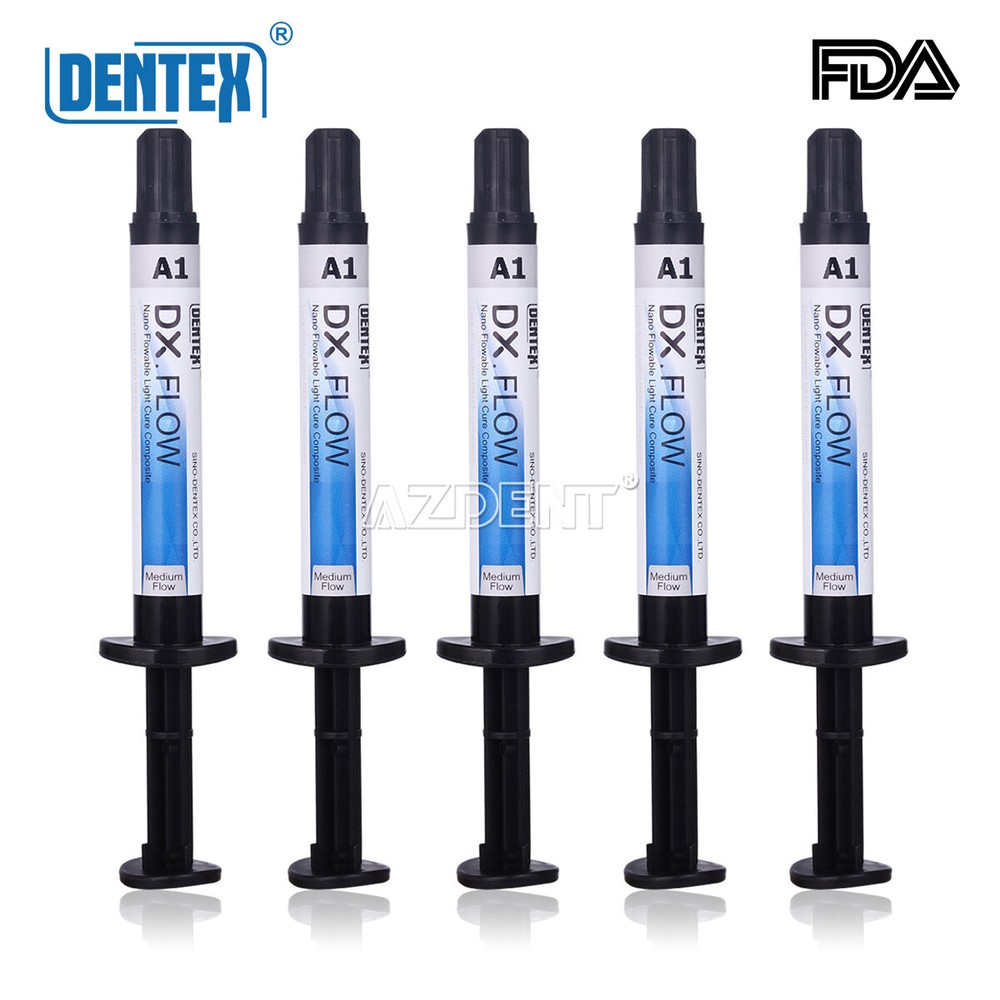 DENTEX Dental Flowable Light Cure Composite Medium Flow A1 A2 A3 Shade