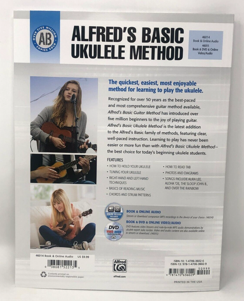 Alfred's Basic Ukulele Method 1 Includes Online Audio By Manus/Harnsberger
