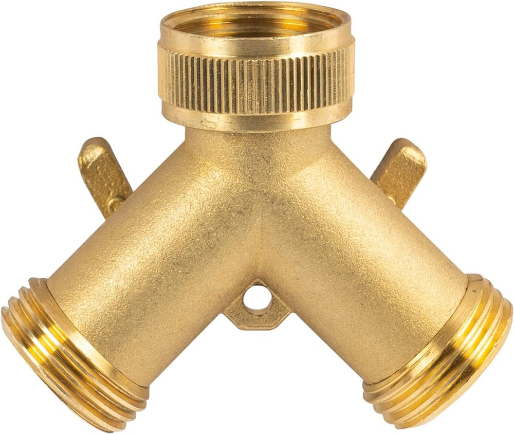 Brass Garden Hose Splitter 2 Way Solid Brass Hose Y Splitter 2 Valves With 2 E