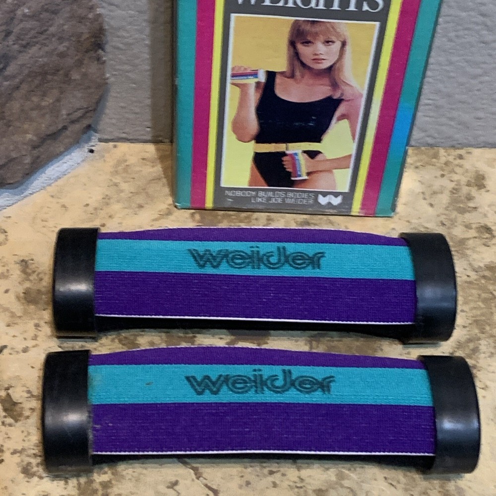Joe Weider Hand Work Weights Two 1 lb Weights Vintage In Box