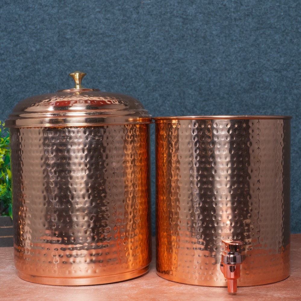 Handcrafted Hammered Copper Water Filter Dispenser – Natural Water Purification