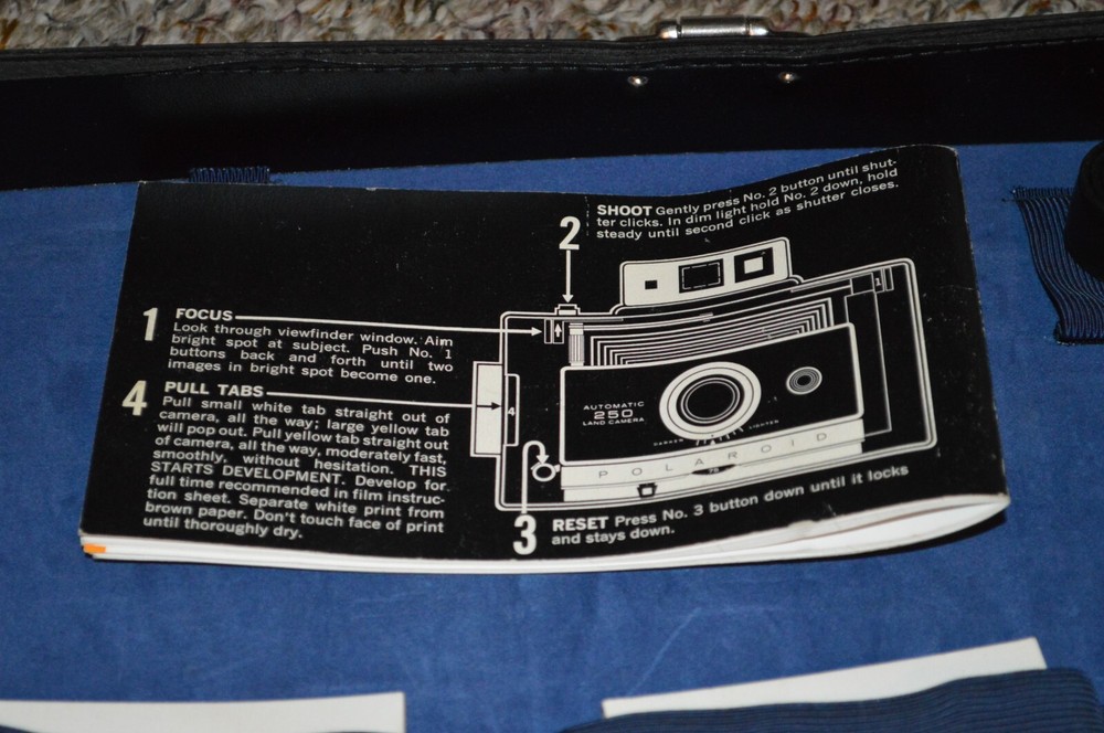 1969 Polaroid 360 Land Camera Bundle Case Flash Charger Strap More Vintage
