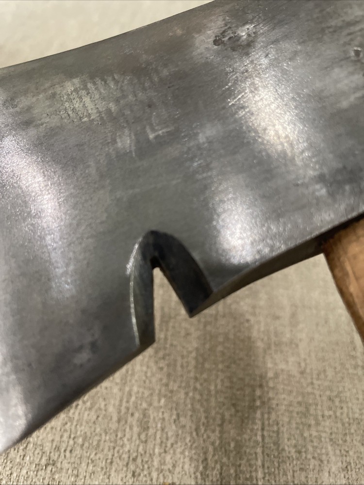 Vintage Dunlap Tools Logo Single Bit Hand Axe Nice With Leather Sheath