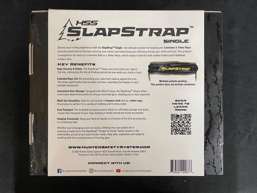 Hunter Safety System SlapStrap Single Lineman's and Tether Rope BRAND NEW