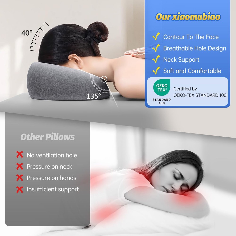 Face Down Pillows for Massage Table, Massage Headrest for Bed, Face Pillow fo...