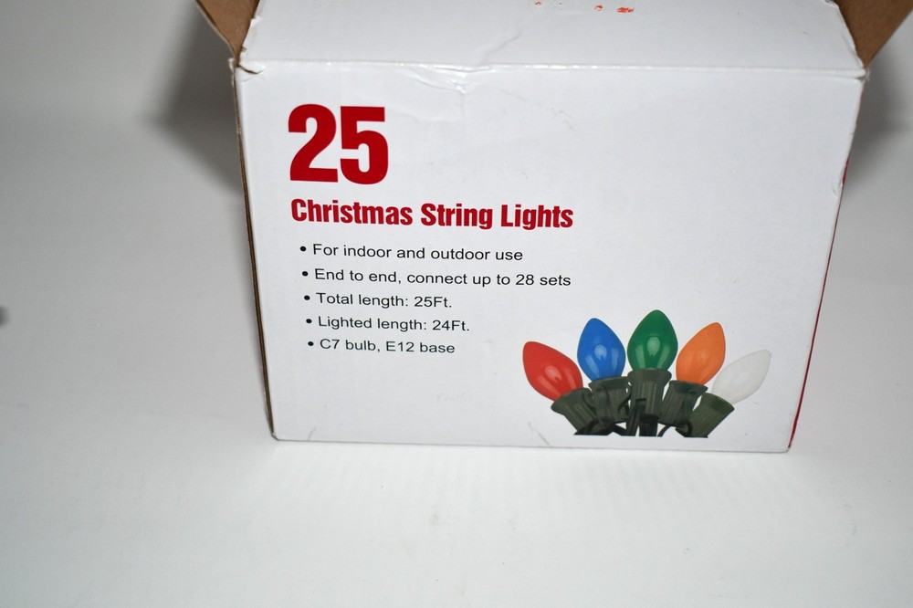 Lnguistic C7 LED Multicolor Christmas String Lights – 25FT Outdoor Patio String